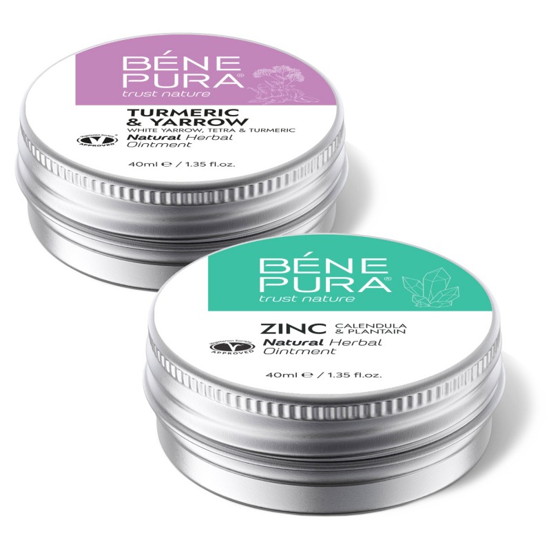 Aranyér Kenőcs Fehér Cickafarkfűvel, Tetrával és Kurkumával és Viszketés elleni Kenőcs Cink-Oxiddal - GMC