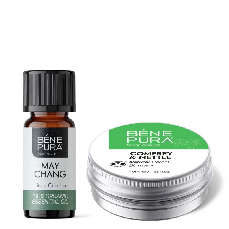 Comfrey és Csalán Izom Kenőcs és Bio Litsea Cubeba Illóolaj - GMC