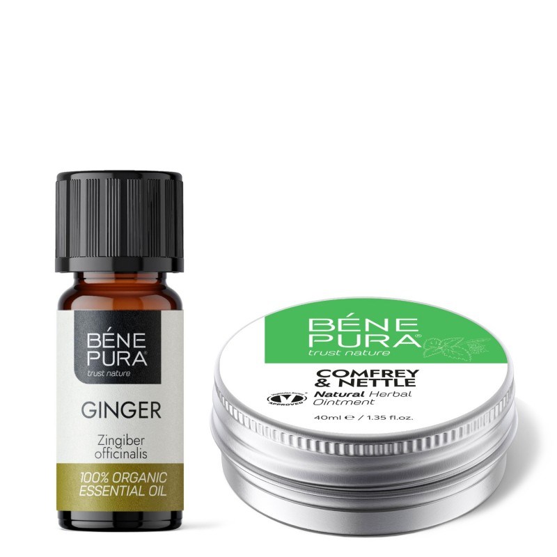 Comfrey és Csalán Izom Kenőcs és Bio Gyömbér Illóolaj - GMC