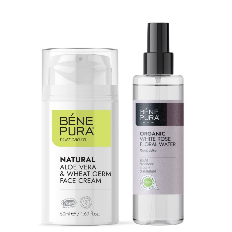 Aloe Vera arckrém és Bio Fehér Rózsa Virágvíz - 