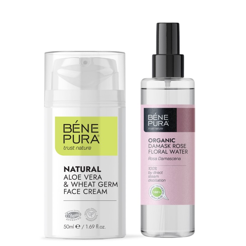 Aloe Vera arckrém és Bio Damaszkuszi Rózsa Virágvíz - 